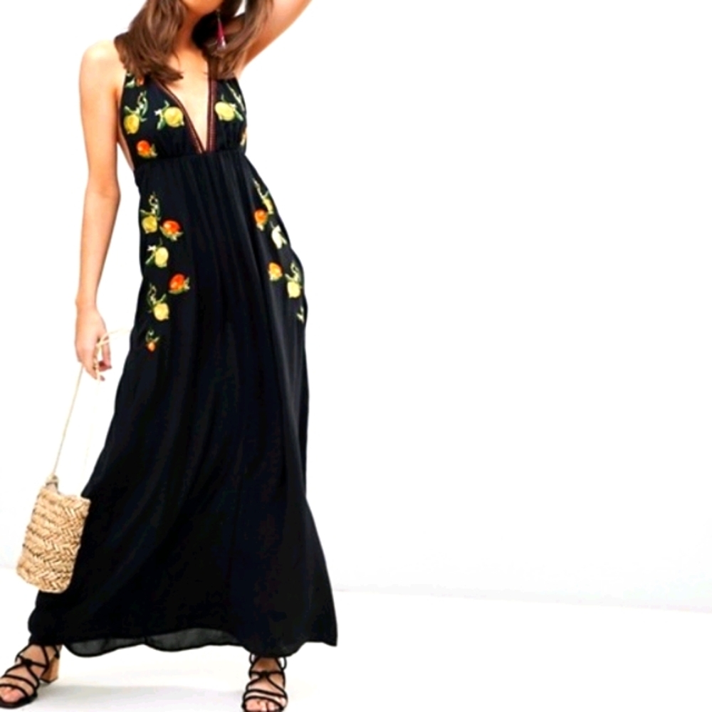 ASOS 'FRUIT EMBROIDERED MAXI DRESS'